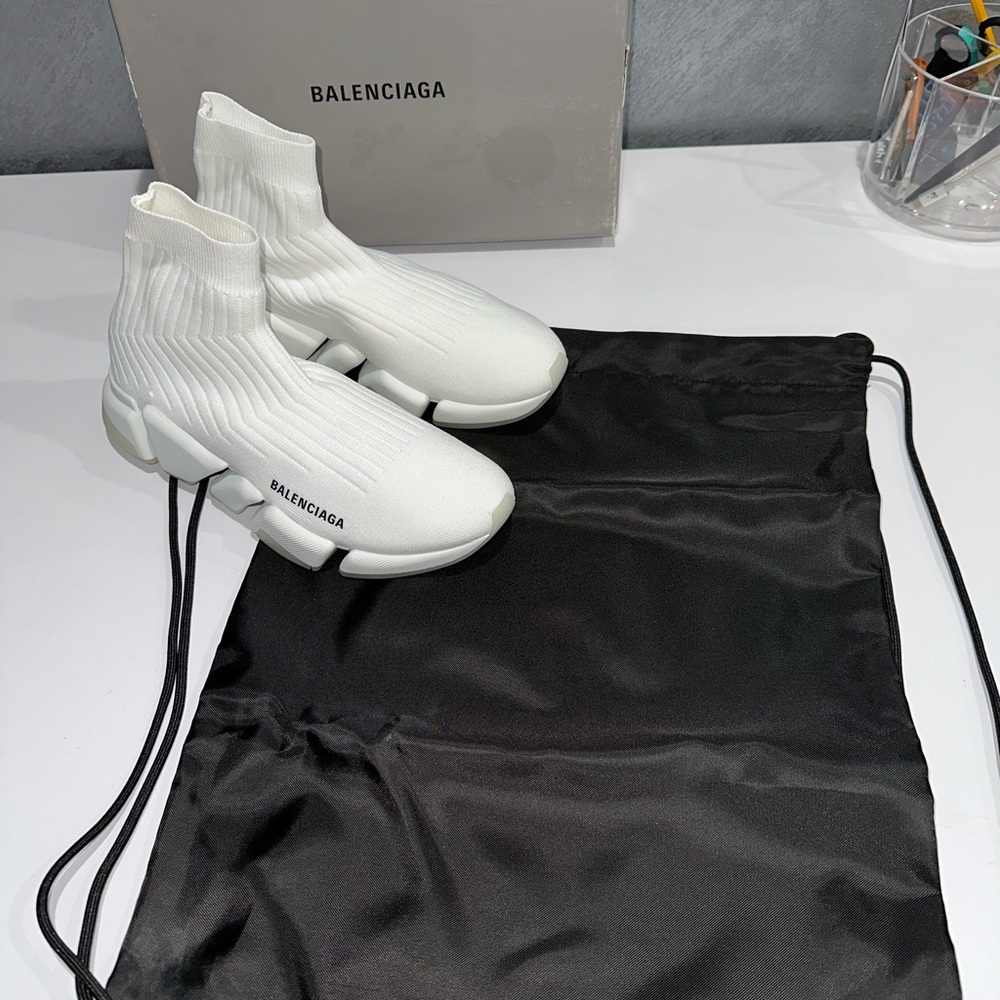 Balenciaga White Speed Trainers
